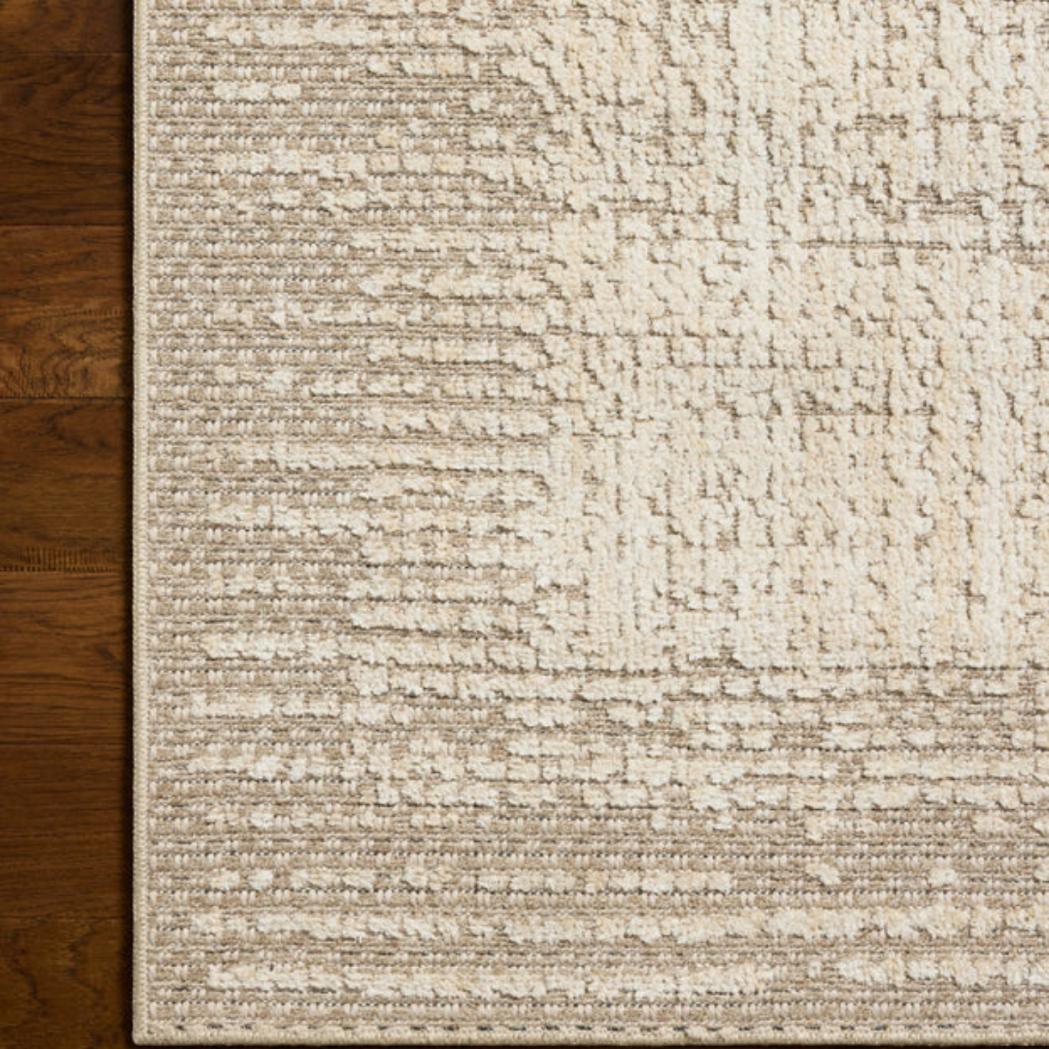 Close-up texture detail of Homvirex Bexley Natural Taupe rug