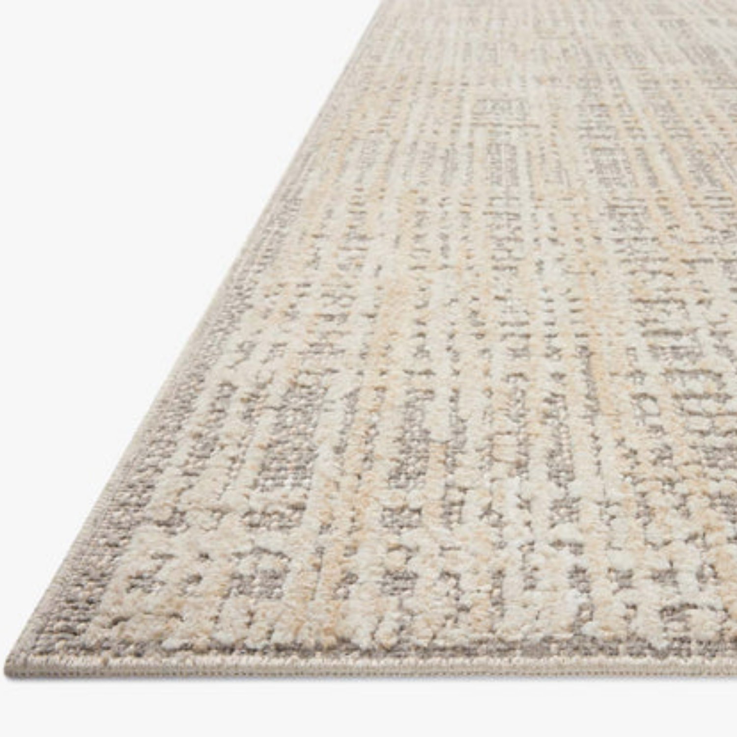 Angled full view of Homvirex Bexley Natural Dove area rug