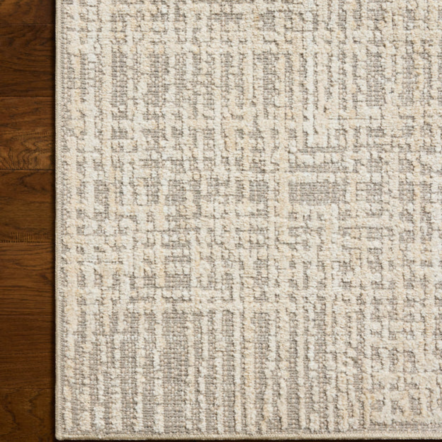 Close-up texture detail of Homvirex Bexley Natural Dove rug