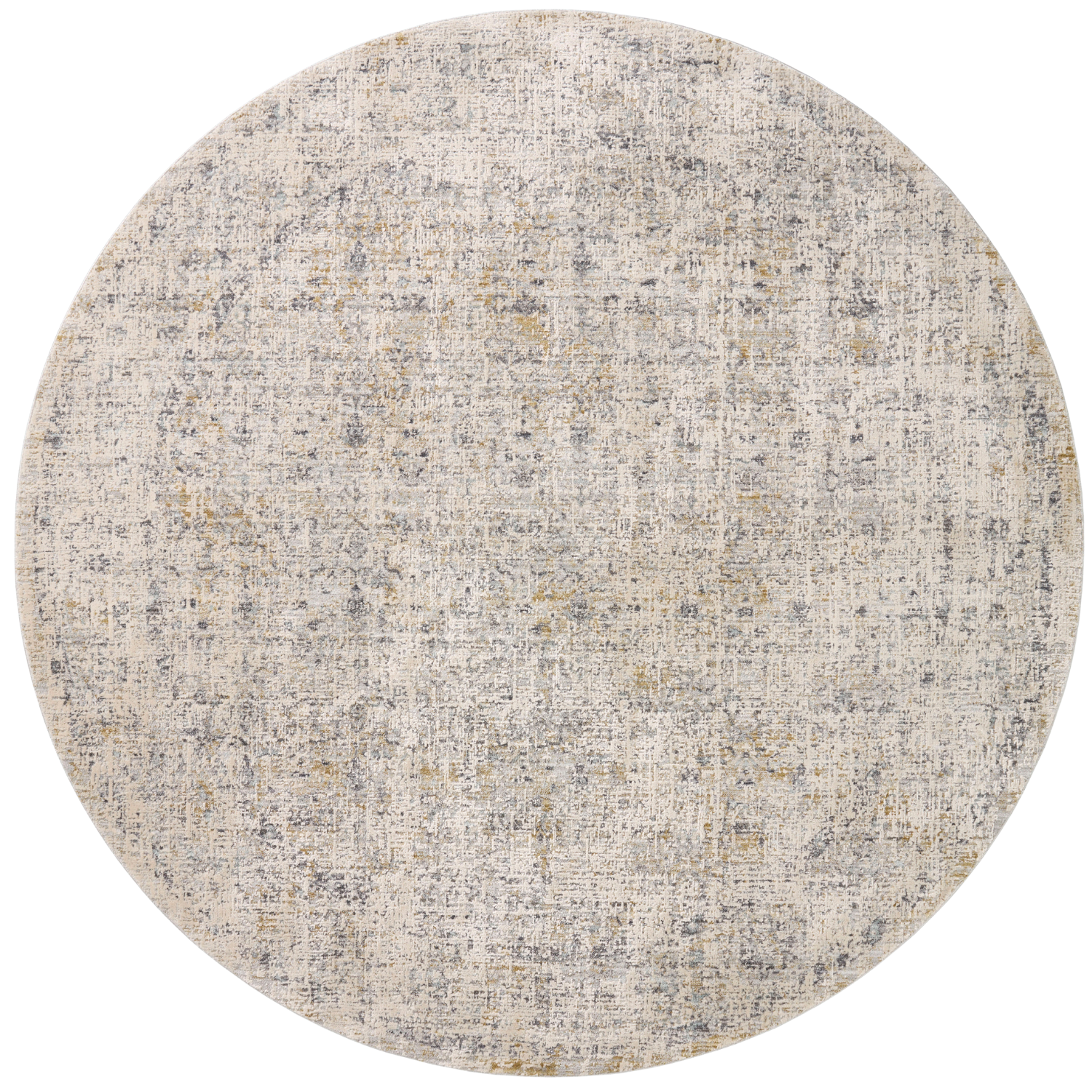 Full view of Homvirex Alie Sand Sky round rug