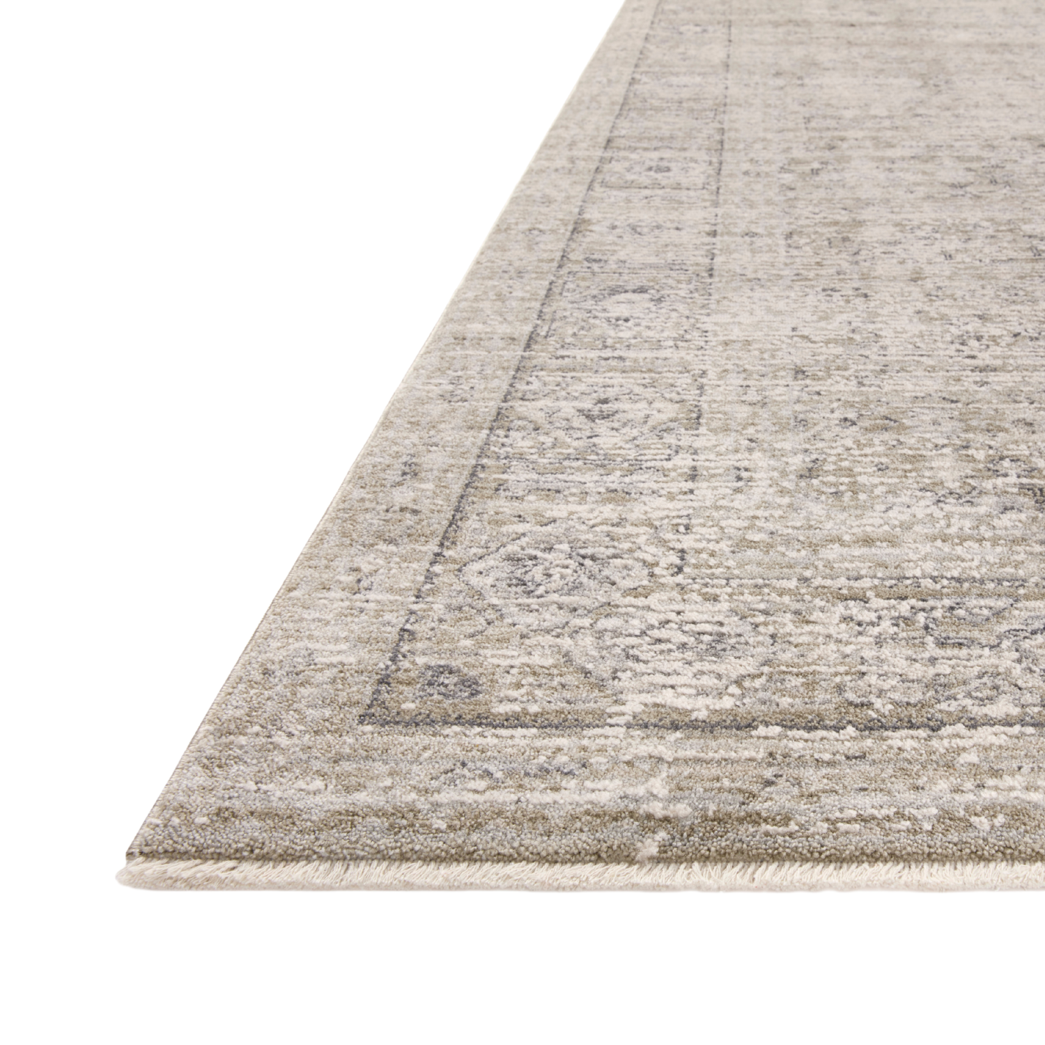 Angled full view of Homvirex Alie Taupe Dove area rug