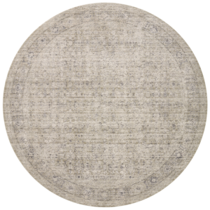 Full view of Homvirex Alie Taupe Dove round rug
