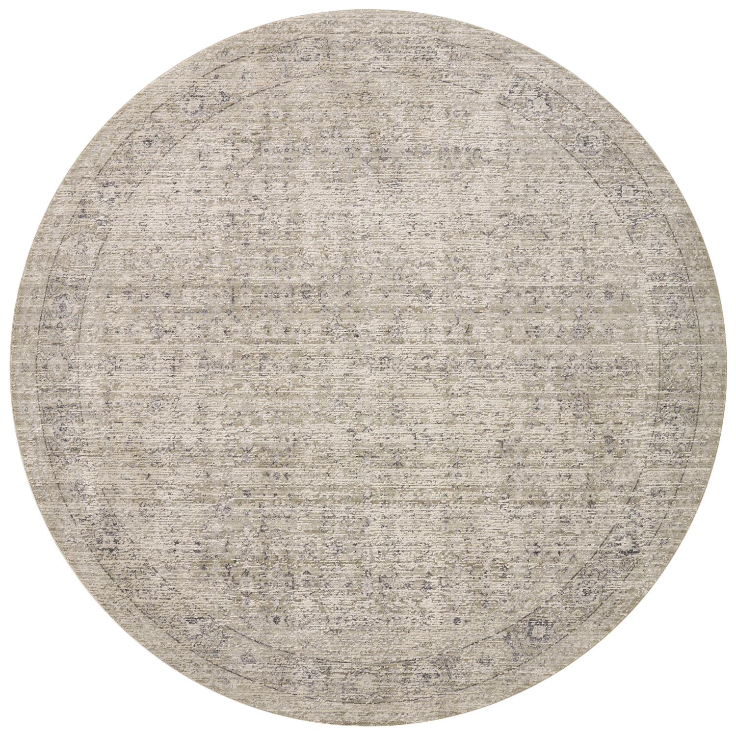 Full view of Homvirex Alie Taupe Dove round rug