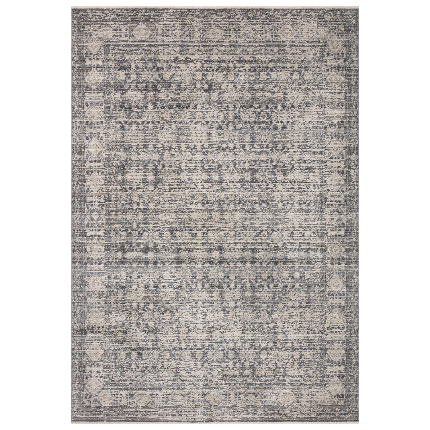Full view of Homvirex Alie Charcoal Dove area rug