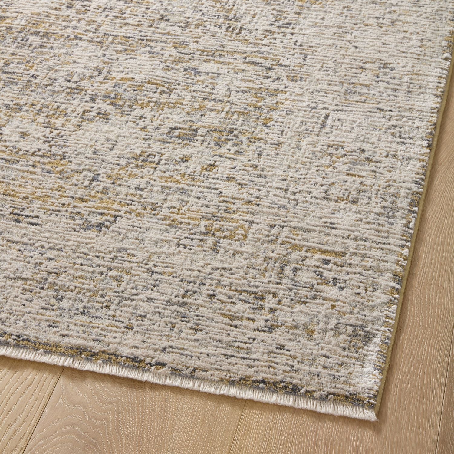 Close-up texture detail of Homvirex Alie Gold Beige rug
