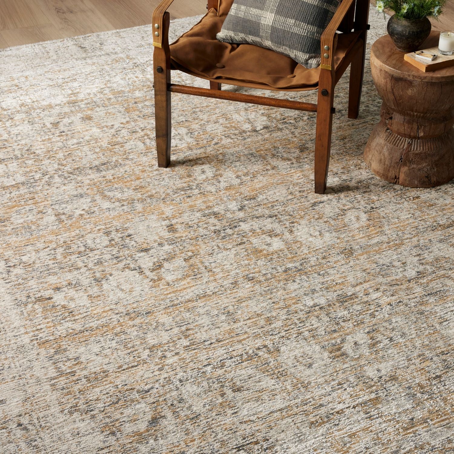 Surface detail of Homvirex Alie Gold Beige rug